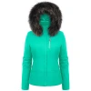 Grosses soldes 🎉 Sports Dhivers Femme Poivre Blanc Veste De Ski Poivre Blanc À Coupe Ajustée 0802-wo/b Emerald Green Femme VERT 🤩