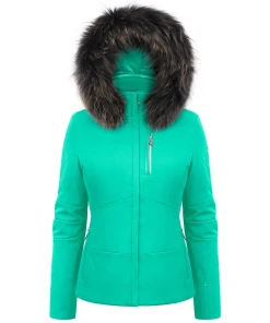 Grosses soldes 🎉 Sports Dhivers Femme Poivre Blanc Veste De Ski Poivre Blanc À Coupe Ajustée 0802-wo/b Emerald Green Femme VERT 🤩