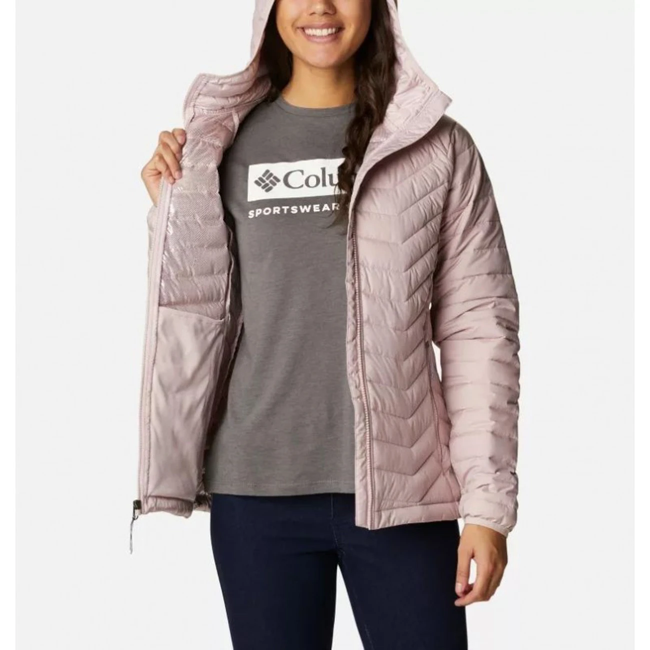 Tout neuf ???? Sports Dhivers Femme Columbia Columbia Doudoune À Capuche Powder Lite™ Femme Mineral Pink ROSE ???? 6 Tout neuf ???? Sports Dhivers Femme Columbia Columbia Doudoune À Capuche Powder Lite™ Femme Mineral Pink ROSE ???? – Image 4